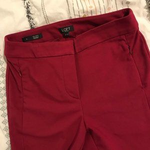 Loft high rise skinny red capri pants